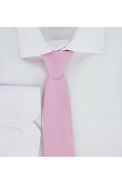 Le Voux Γραβάτα και μαντήλι με αυτοσχεδιασμό Oxford Dobby σε ροζ χρώμα