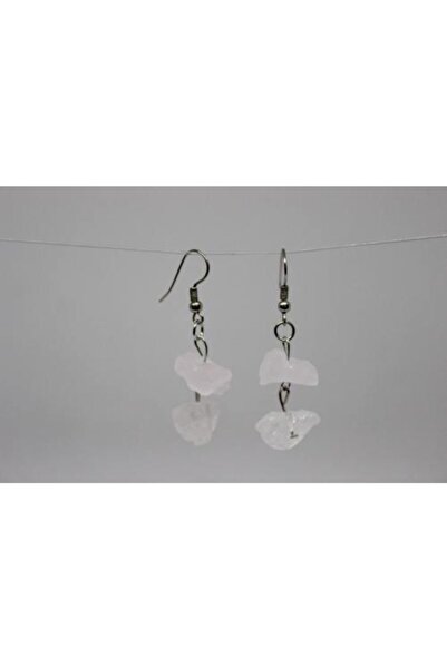 Yasamtohumu Naušnice od sirovog kamena ružičastog kvarca (svetlo ružičaste)