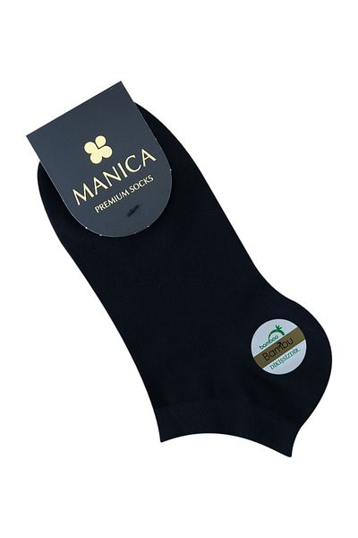 MANICA Дамски бамбукови чорапи до глезена - черни