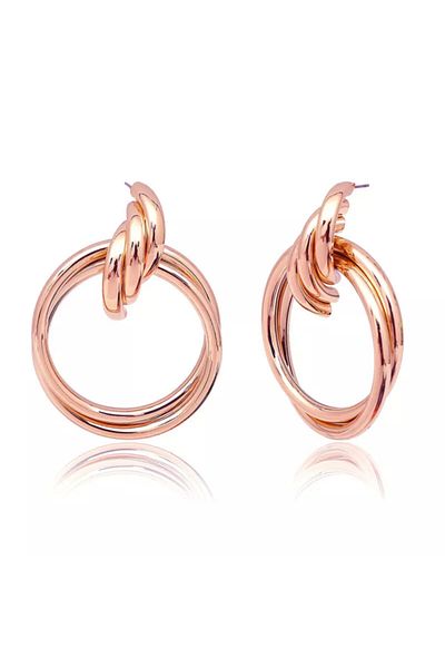 AstoriaSilver Women's Big Hoop Earrings Double Knot Design