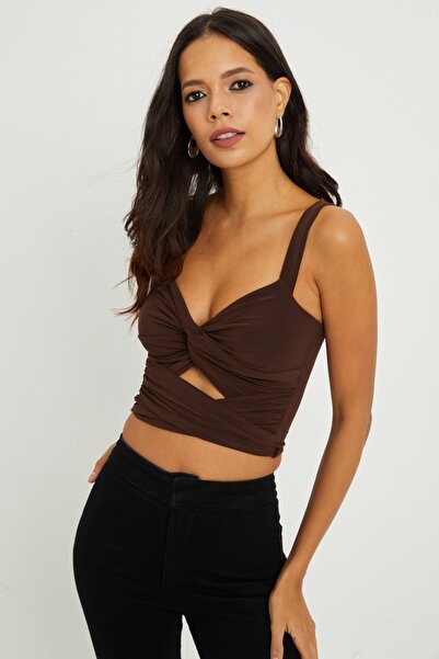 Cool & Sexy Blouse - Brown - Fitted