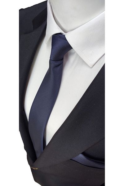 Le Voux 3-Piece Necktie and Handkerchief in Plum Dark Blue Black Colors