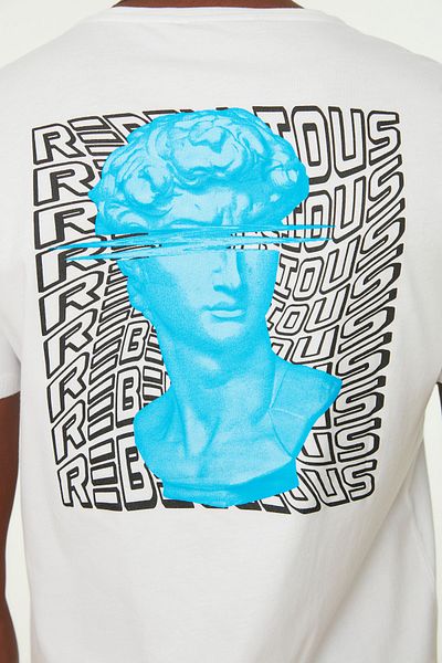 Trendyol Collection Art Printed White Cotton Short Sleeve T-Shirt - Tmnss21Ts0955