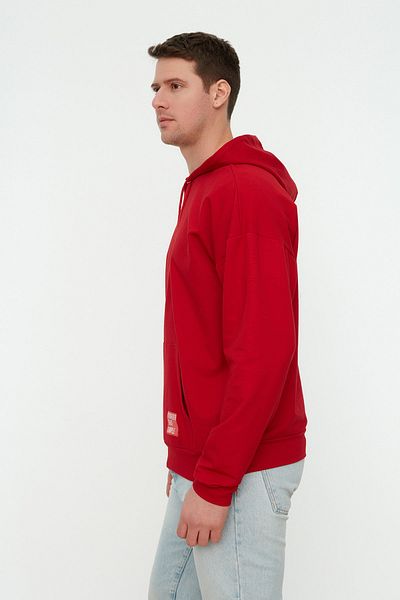 Trendyol Collection Burgunderrotes, langärmliges Oversize-Sweatshirt mit Kapuze - TMNSS21sw0221