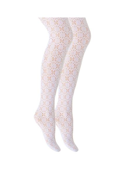 UNLIMITED LEGWEAR Geometrik Desenli Dantel File Çocuk Külotlu Çorap