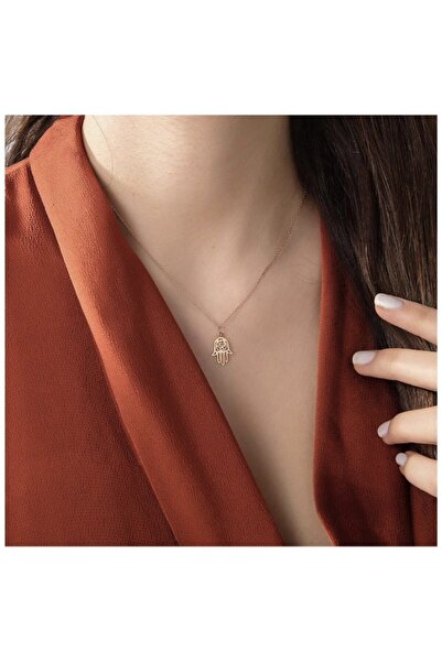 Gökdeniz 925 Fatma Ana Eli Formunda Maşallah Yazılı Gümüş Kadın Hediyelik Kolye