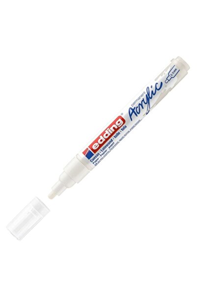 Edding 5100 Orta Uçlu Akrilik Markör - Trafik Beyaz - 2-3 Mm’lik Yuvarlak Uç