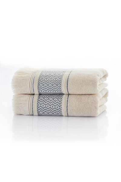 CottonTherapy 2 Pack Diamond 50x90 Cm Hand Face Bathroom Kitchen Towel Thick Cotton Gray