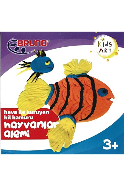 Bruno Hava Ile Kuruyan Kil Oyun Hamuru Seti, 4 Renkli Motor Becerilerini Geli...