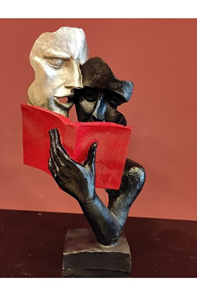 By Ari Ev Dekorasyon Kitap Okuyan Çift Biblo