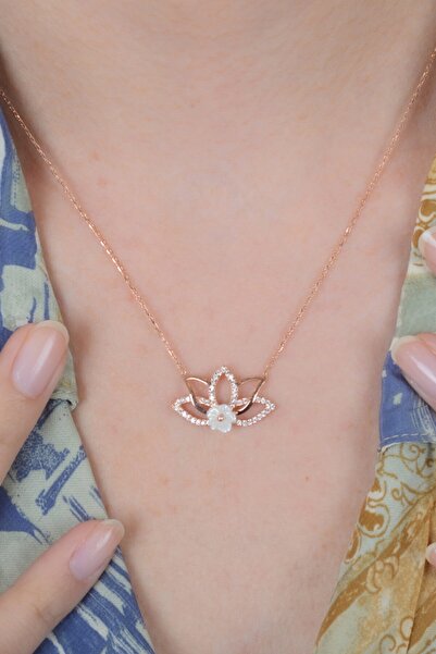 ESSARE 925 Ayar Gümüş Lale Motif Kadın Kolye