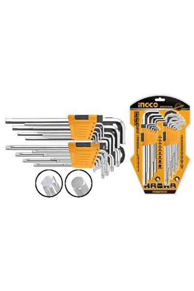 Marka إنجكو الصناعية طقم مفاتيح ألين وتوركس طويل 18 قطعة