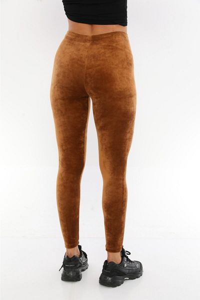 winmoda Colanți din catifea cu Gatherer Brown
