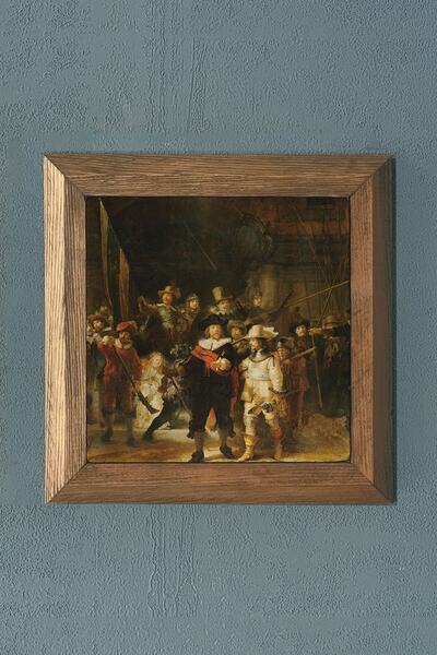 Natural Stone Painting with Solid Frames The Night Watch Night Patrol Rembrandt Van Rijn