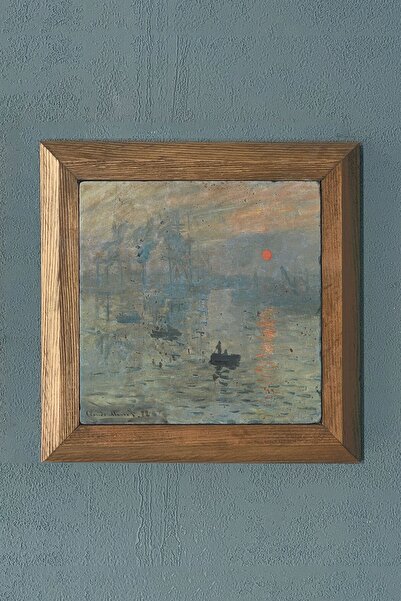 Oscar Stone Decor Masif Çerçeveli Doğaltaş Tablo 28x28 Cm Impression, Sunrise...