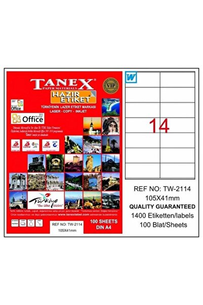 Tanex Tw-2114 laserska etiketa 105x41 mm Tw2114las10100