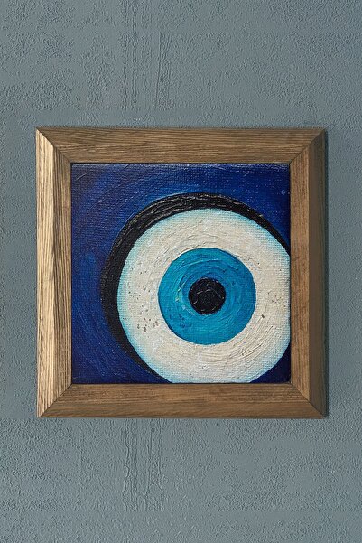 Oscar Stone Decor Masif Çerçeveli Doğaltaş Tablo Pano 28x28 Cm Nazar Boncuğu ...