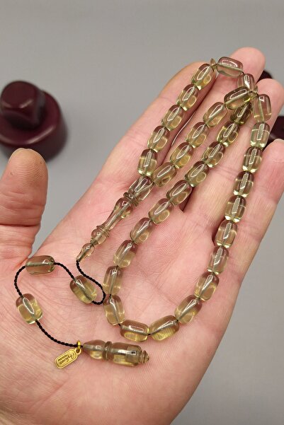 Vip Kehribar Ayhan Turan Usta Işçilikli Ateş Kehribar Tesbih 7*11 Mm Kapsül Sistemli