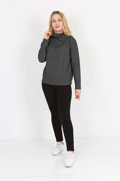 Banadamoda Hanorac de damă cu mânecă lungă cu model negru