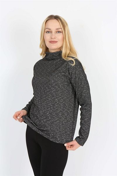 Banadamoda Hanorac de damă cu mânecă lungă cu model negru