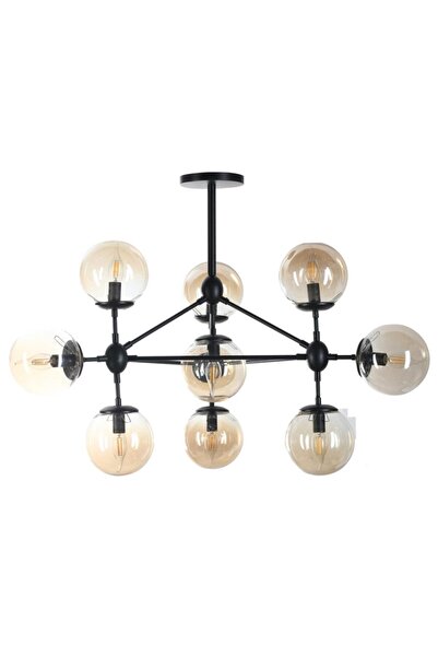 Genel Markalar Dna Siyah 10'lu Avize Bal Cam