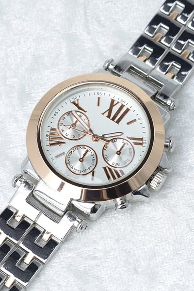 Leerybee Silver Color Steel Strap Unisex Wristwatch