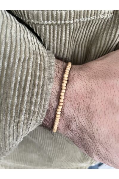 Padore Accessory Very Stylish Minimalist Wooden Cream Color Bracelet