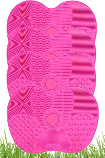 Buffer ®   4 Practical Easy Makeup Brushes - Cleaning Mat Apparatus Small