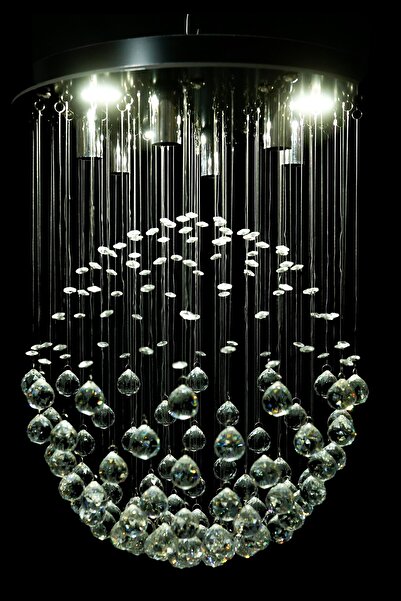 esenavize Modern Tasarım 42 Cm / 6 Duylu Lüx Model Misinalı Kristal Taşlı Avize