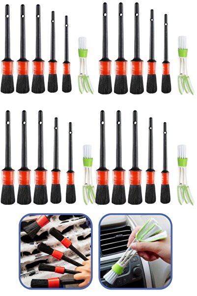 Buffer ® 4 Pieces of Soft Bristle 5+1 Detailed Vehicle Auto Cleaning Care Bru...