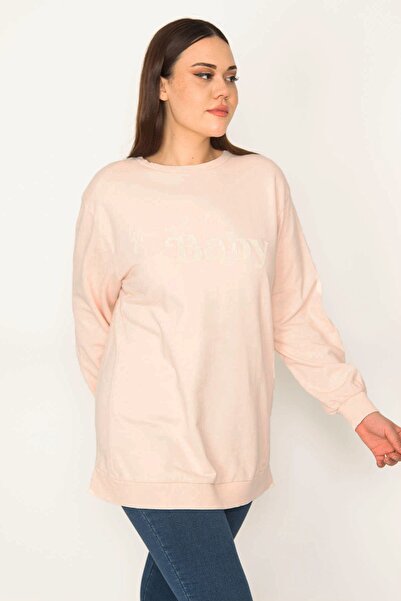 Şans Plus Size Sweatshirt - Pink - Regular