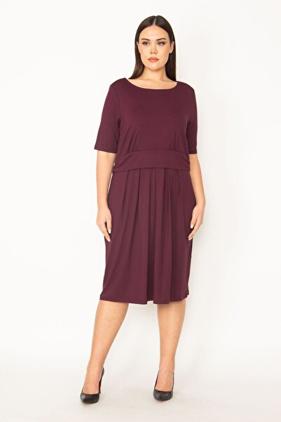 Şans Plus Size Dress - Purple - Standard