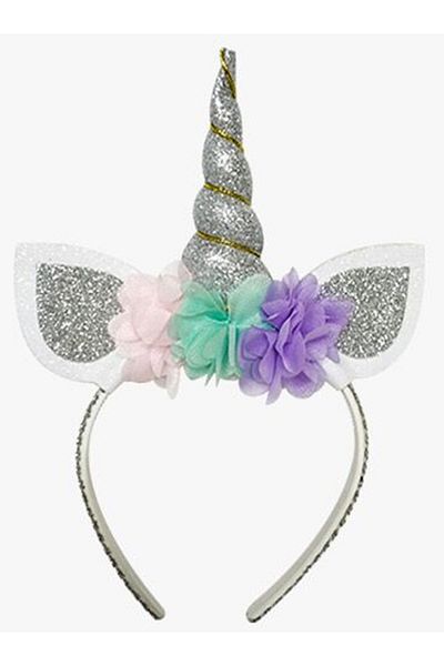 Aşkın Parti Evi Στολίδι για πάρτι με ασημένιο στέμμα Unicorn Crown