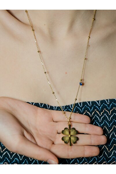 stainless steell قلادة البرسيم الفولاذية