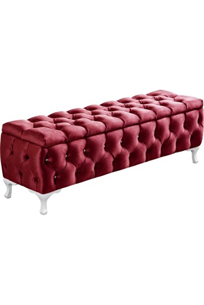 aldagelsin Lüks Sandıklı Chester Puf Bench Ayakucu Koltuk 90 Cm