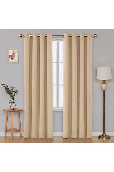 De'Vor Velvet Textured Background Curtain - Bird Eye Planting - For Rustic - Beige