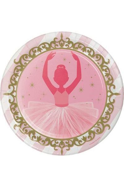 parti sürprizi Glittering Ballerina Theme Plate 8 Pieces