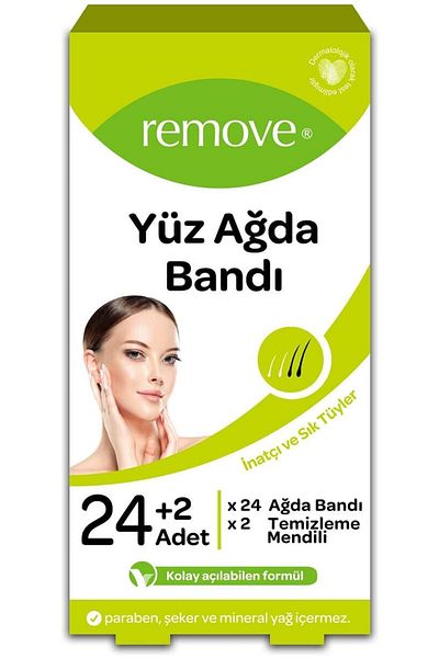remove مجموعة شرائح شمع الوجه مكونة من 24 قطعة من الريش العنيد والكثيف