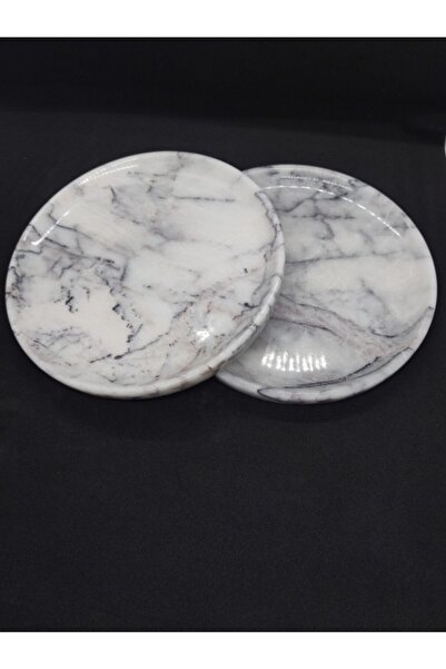Pergamon Lilac 2-Piece Marble Plate 17 Cm Two Pieces Decorative or Presentation