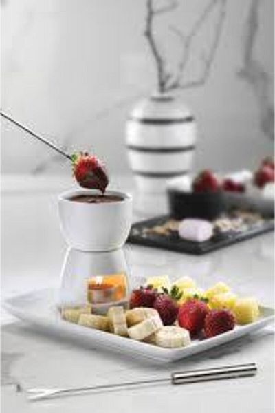 Kütahya Porselen Oil Fondue Bowl and Bottom 3 Pieces