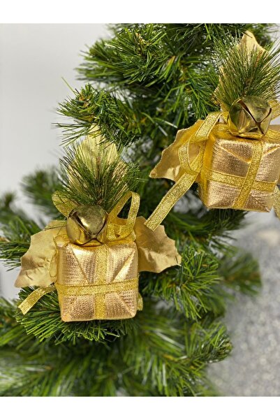 QUEEN AKSESUAR New Year Christmas Luxury Pine Tree Tableware Decor Presentation Large Bell Gift Package Ornament Gold Gold 2 Pieces