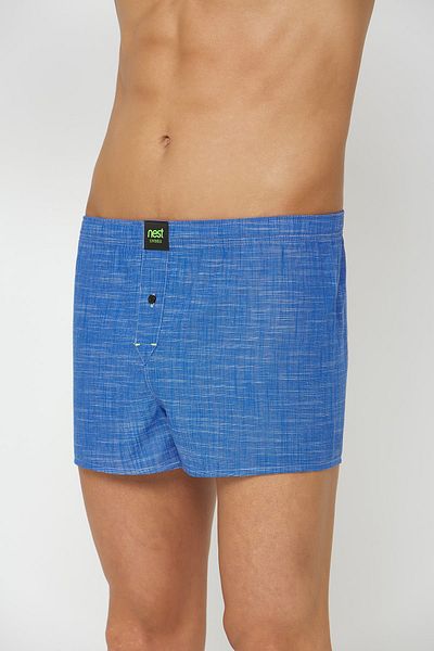 NEST Undies Boxer albastru din poplin pentru bărbați
