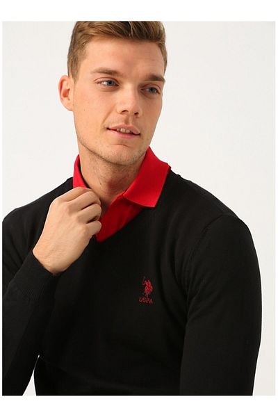U.S. Polo Assn. Pulover pentru bărbați negru