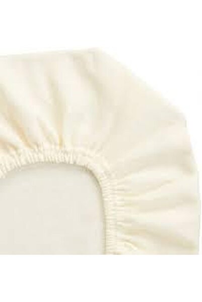 Cotton Box Cream Pillowcase Elastic Sheet Set Battal 180*200+28 cm