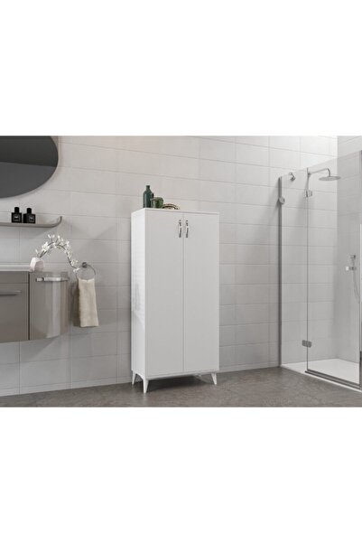 Baby Darling Beyaz Mdf Alboran 7 Bölmeli Çok Amaçlı Banyo Dolabı