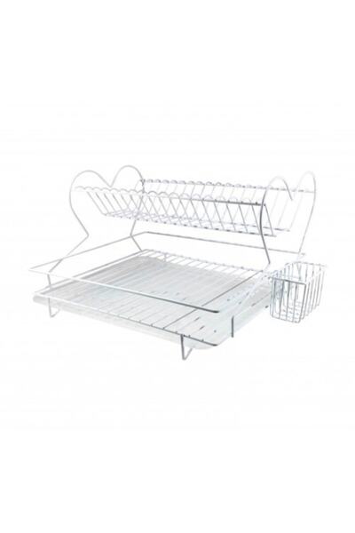 pembeinci Paslanmaz Sılıkon Boyalı Beyaz 2 Katlı Tabaklık Mega Whıte