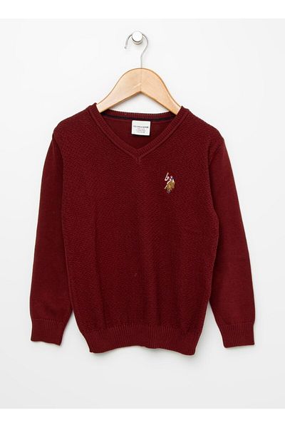U.S. Polo Assn. Бордов пуловер за момче 504672921
