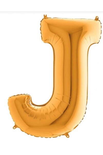 Şeker Adası J Letter Foil Balloon Gold Gold 100 Cm, Birthday, Birthday, Party...