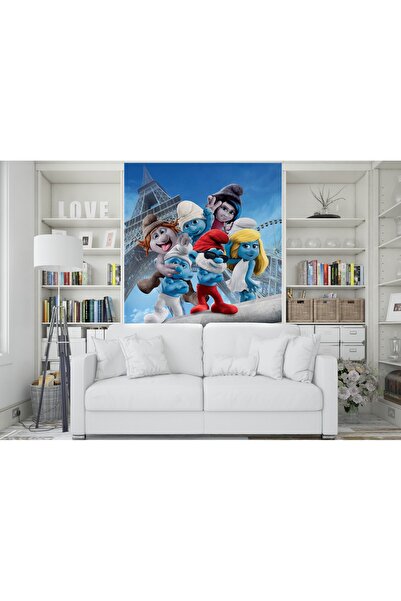 OrhunStore Şirinler Kid 3d Poster - 3 Boyutlu Tek Parça Duvar Kağıdı
