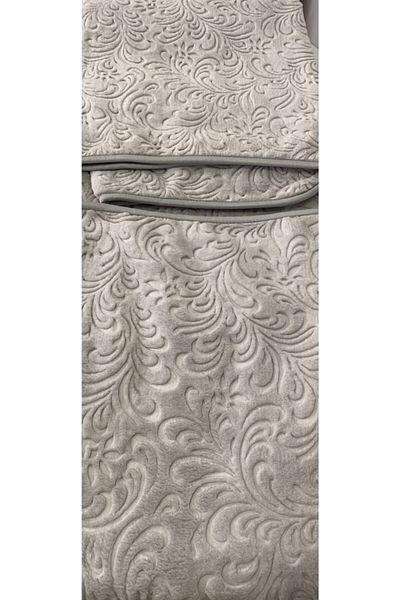 Bahar Battaniyeleri Gray Spring Soft Embos Double Blanket